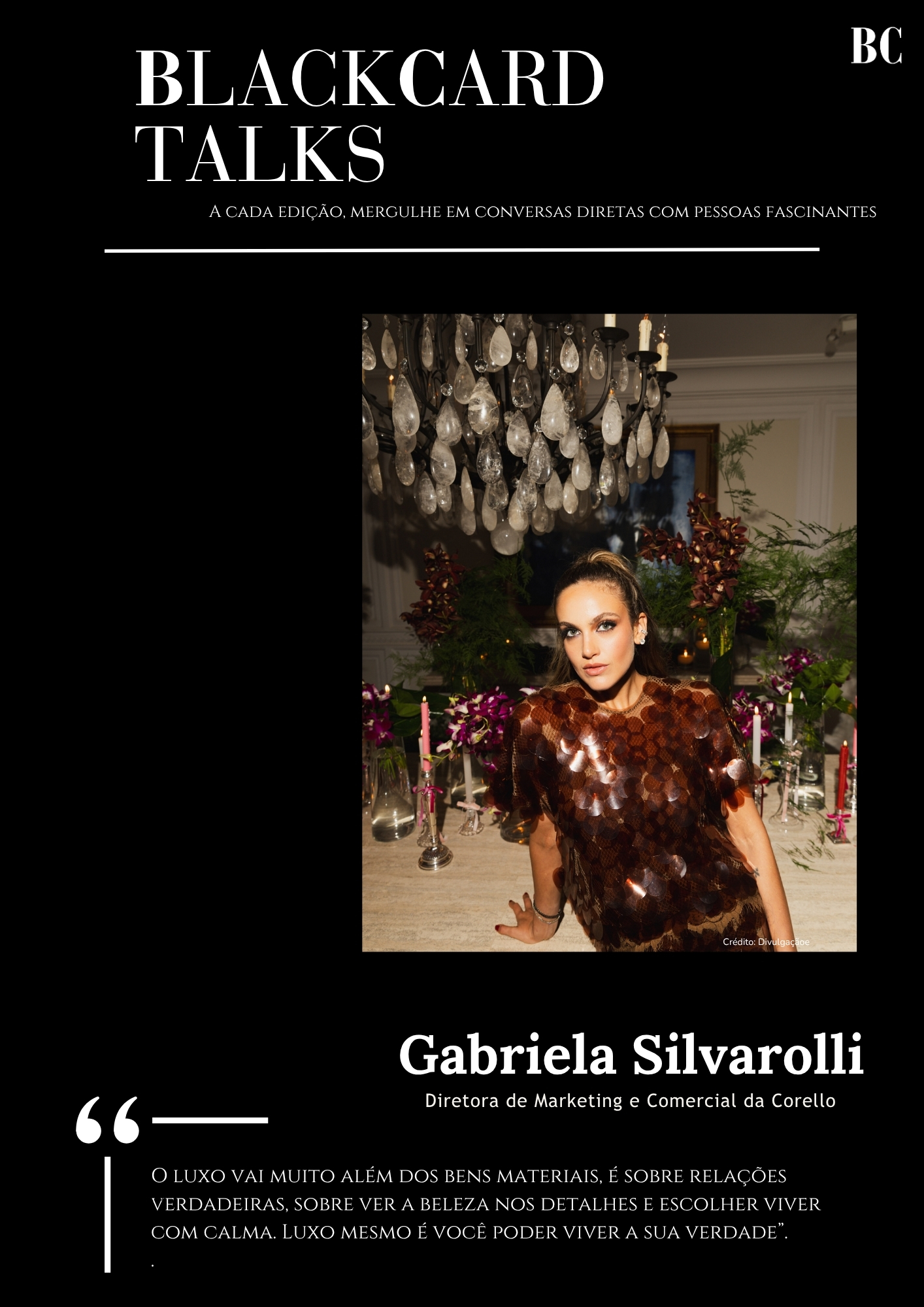 BlackCard Talks com Gabriela Silvarolli – o luxo de viver a própria verdade